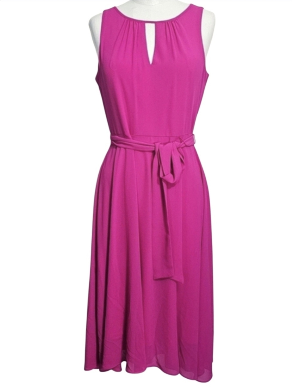 Jessica Howard Pink Sleeveless Tie-Waist Wrap Barbiecore Party Dress Sz 6P